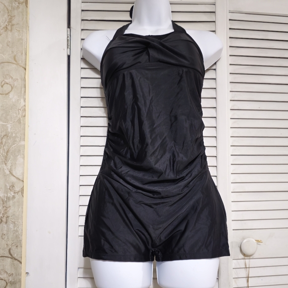Amazon Other - Womens Small Black‎ Halter Swimsuit Shorts One Piece